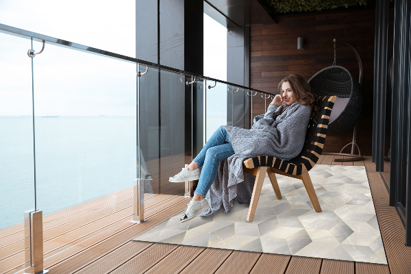 Outdoor rug for terrace 3D cubes