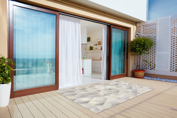 Outdoor rug for terrace 3D cubes