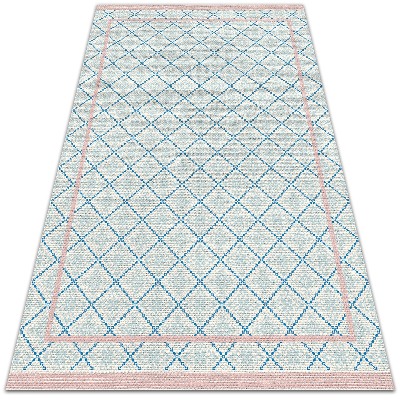 Outdoor mat for patio blue lines
