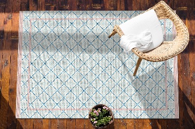 Outdoor mat for patio blue lines