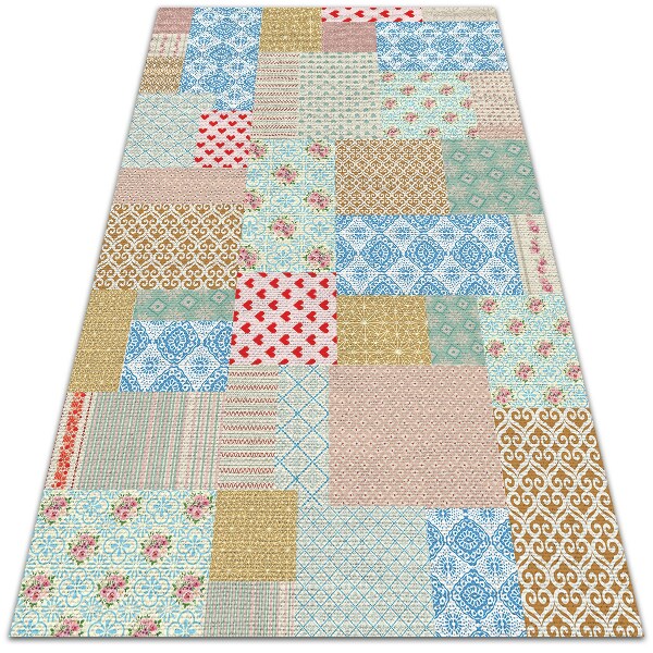 Beautiful outdoor mat Patchwork of different pieces