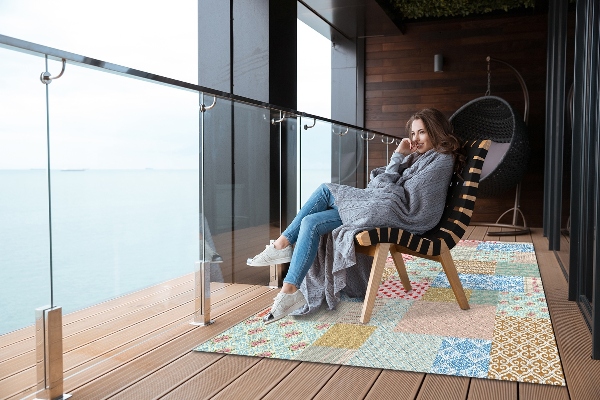 Beautiful outdoor mat Patchwork of different pieces