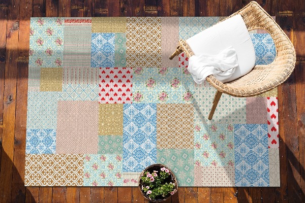 Beautiful outdoor mat Patchwork of different pieces