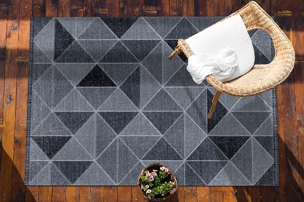 Modern terrace mat Squares and triangles