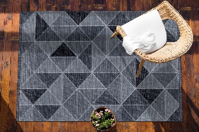 Modern terrace mat Squares and triangles