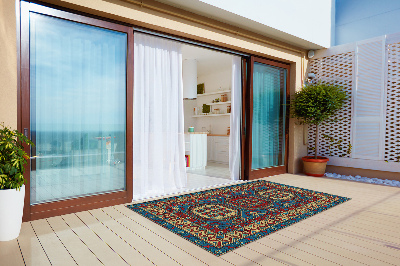 Outdoor terrace carpet folk pattern