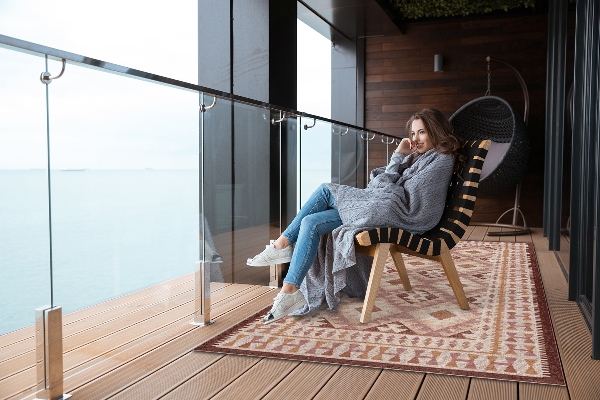 Outdoor rug for terrace vintage pattern