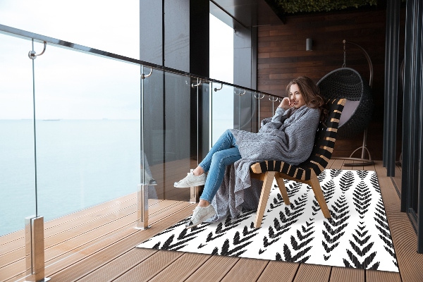 Outdoor rug for terrace herringbone pattern