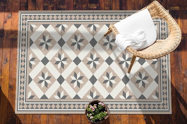 Modern outdoor rug eight-pointed star