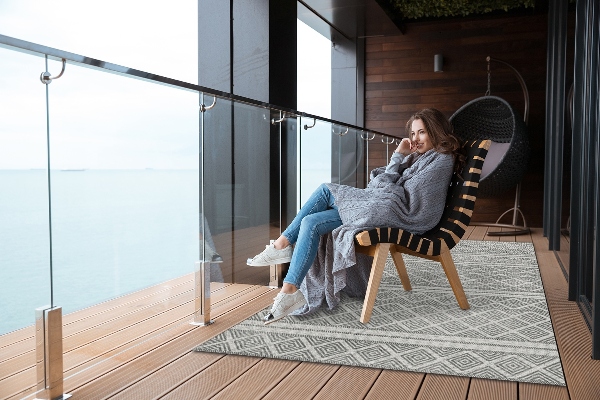 Beautiful outdoor mat Geometric pattern lozenges