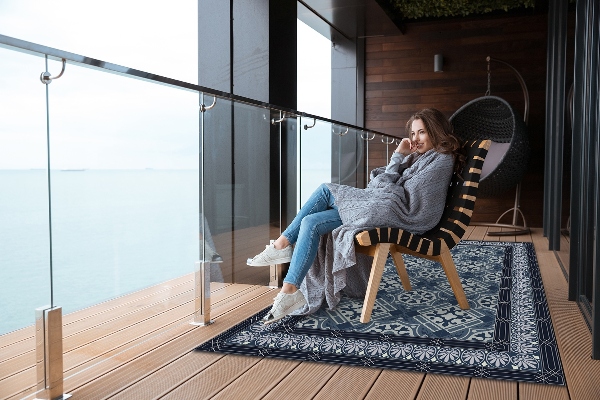 Outdoor carpet for terrace Navy talavera
