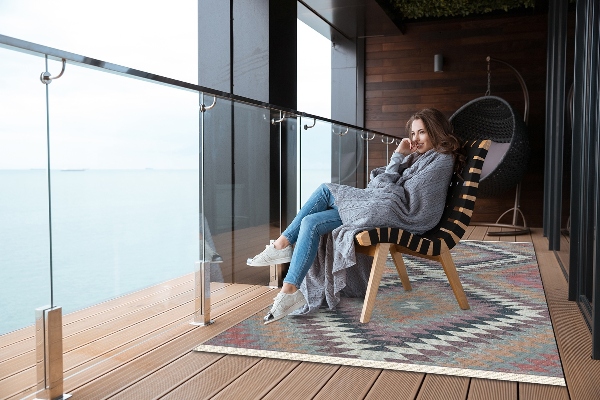 Modern terrace mat parallelograms pattern