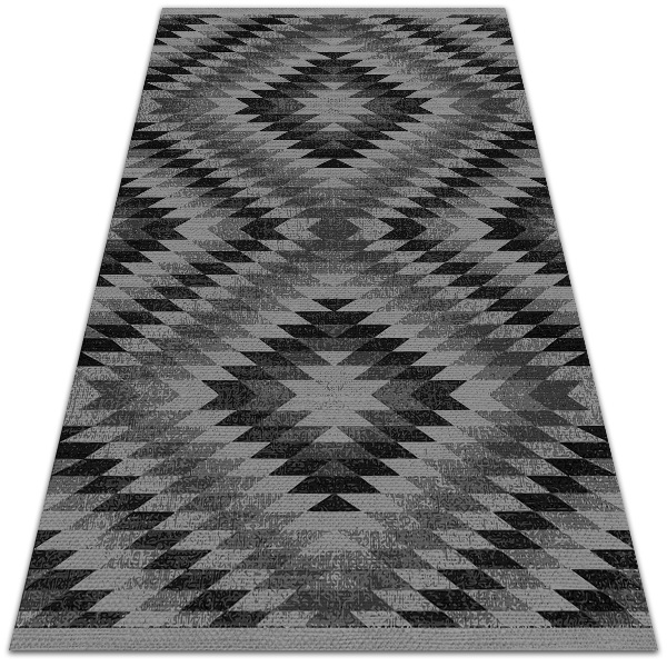 Modern outdoor rug dark parallelograms
