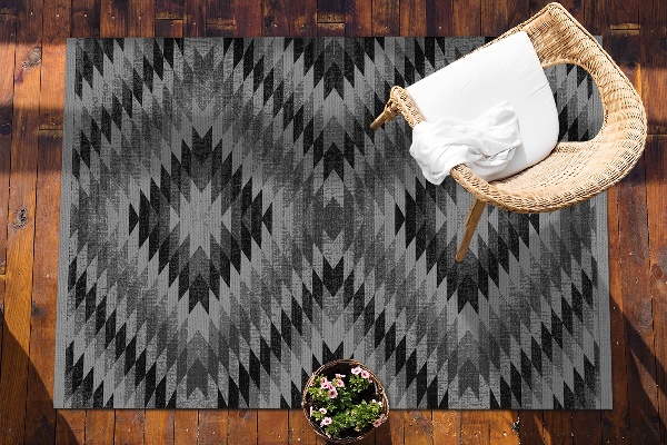 Modern outdoor rug dark parallelograms