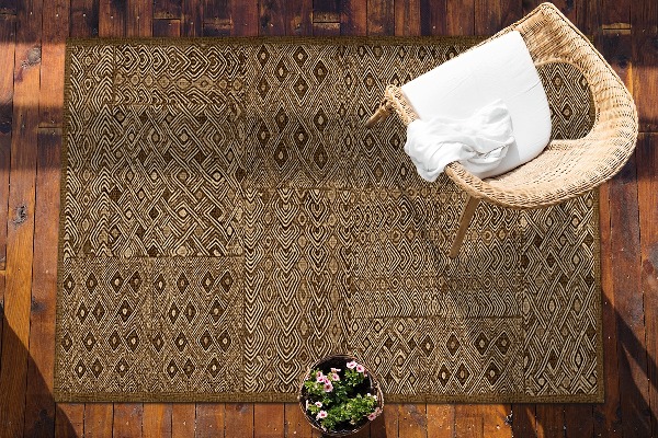 Carpet for terrace garden balcony tribal pattern