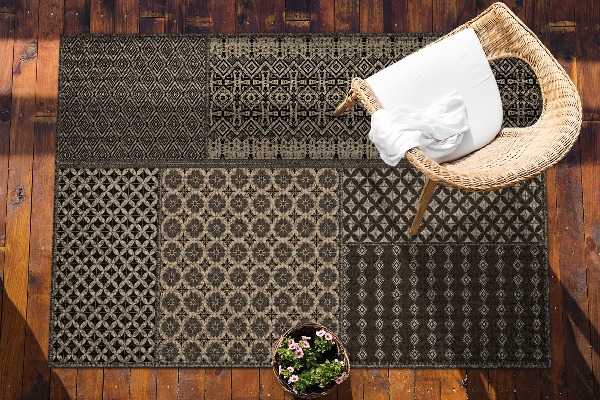 Outdoor rug for terrace Aztec pattern