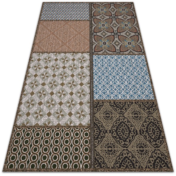 Outdoor terrace carpet mix patterns