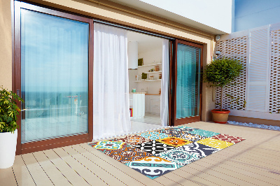 Modern outdoor rug Mix colorful patterns