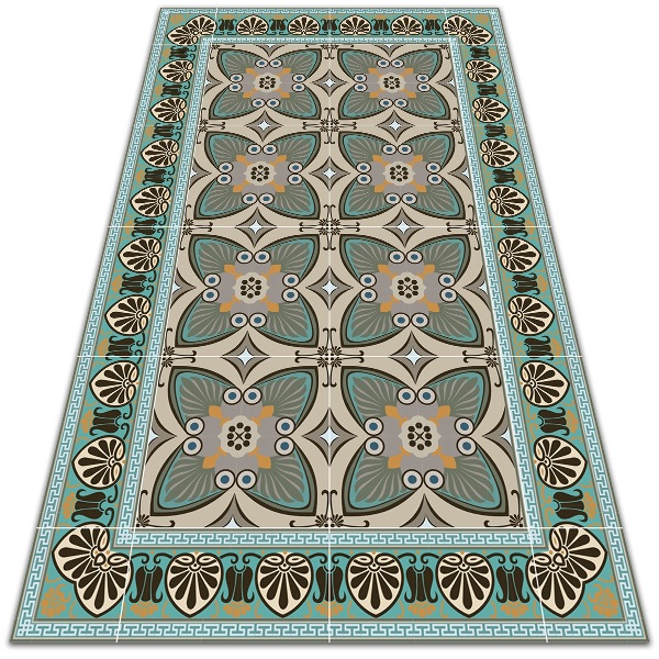 Outdoor mat for patio Pattern peacock feathers