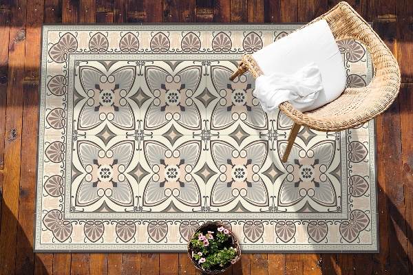 Modern terrace mat Vintage peacock feathers