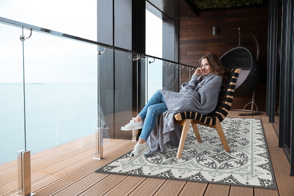 Beautiful outdoor mat geometric abstraction