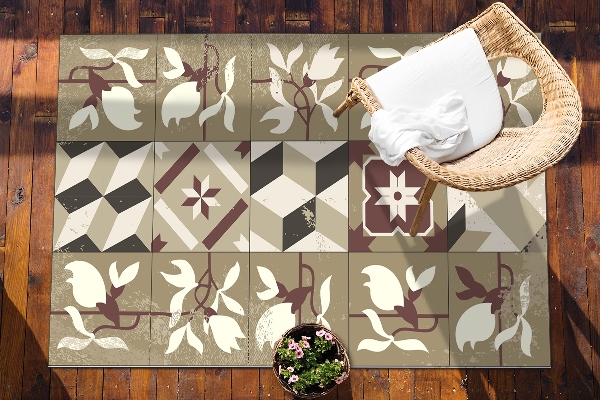 Outdoor mat for patio tiles magnolia