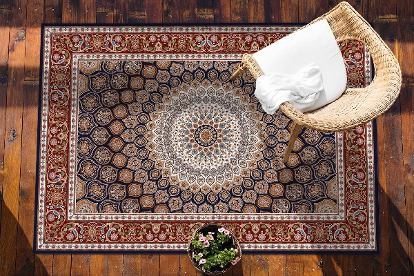 Modern outdoor rug mesmerizing mandala