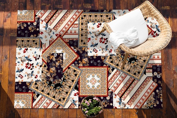Balcony rug chaotic patchwork