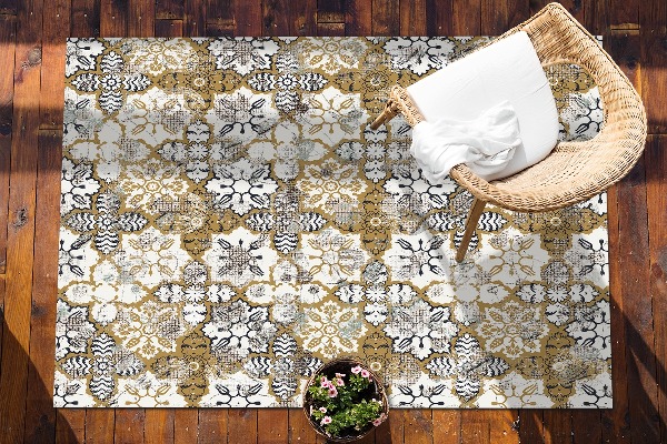 Modern terrace mat Flower abstraction