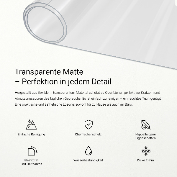 Soft glass for desk