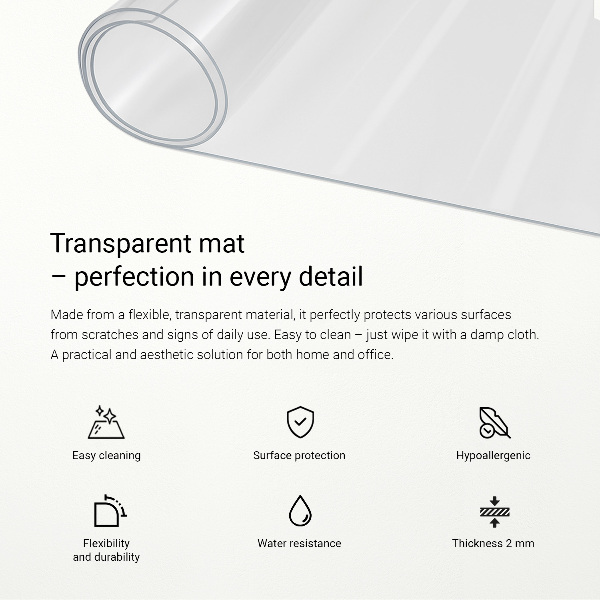 Soft glass for desk