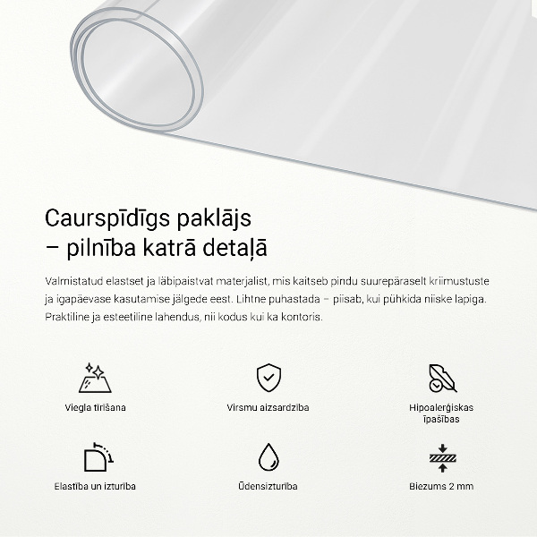 Soft glass for desk