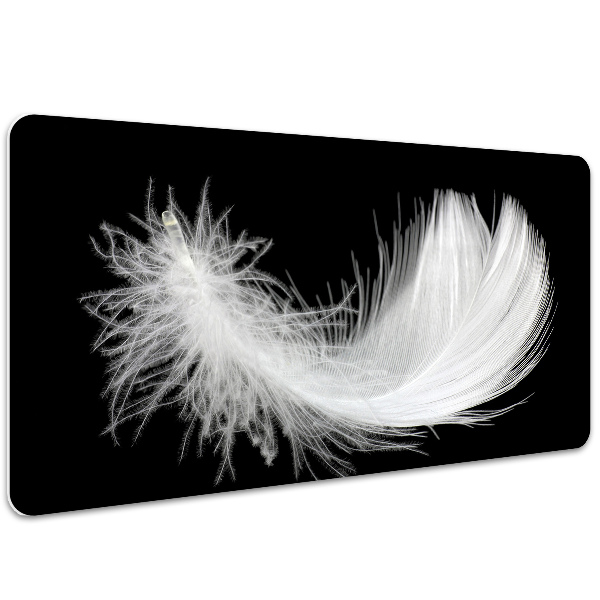 Large desk mat for children white feather