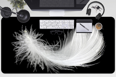Large desk mat for children white feather