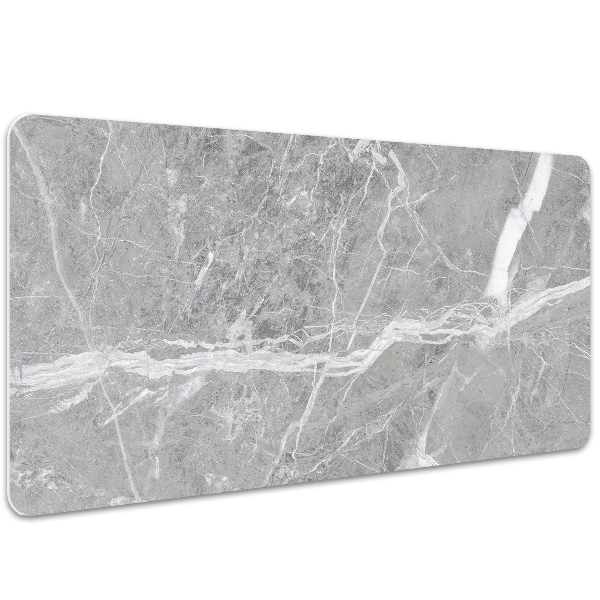 Large desk pad PVC protector gray marble