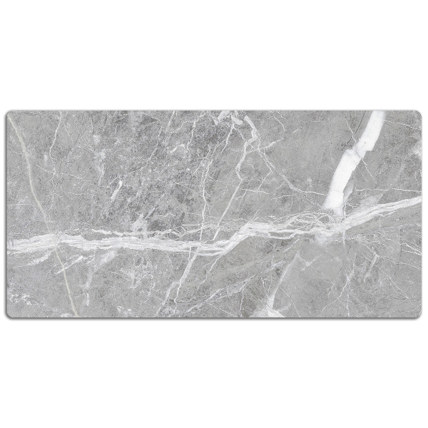 Large desk pad PVC protector gray marble