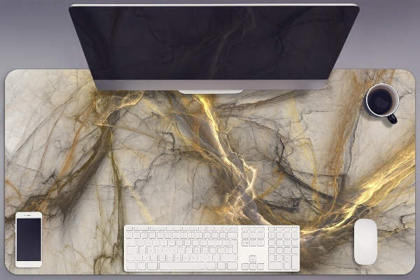 Large desk pad PVC protector Marble gold
