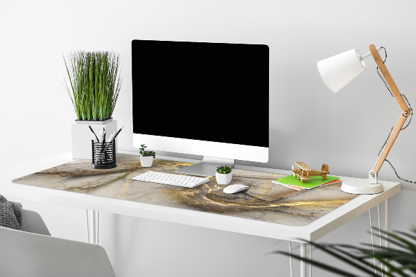 Large desk pad PVC protector Marble gold