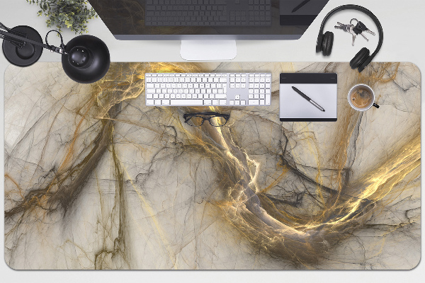 Large desk pad PVC protector Marble gold