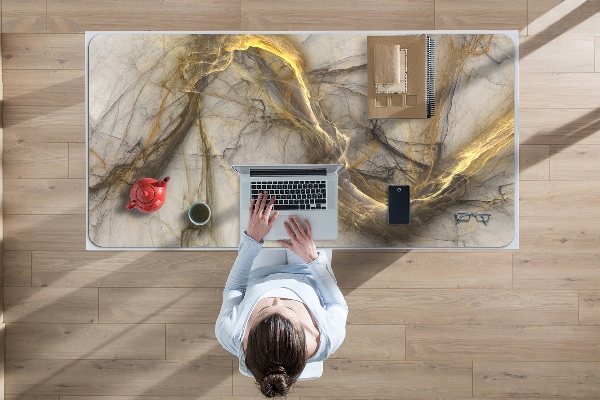 Large desk pad PVC protector Marble gold