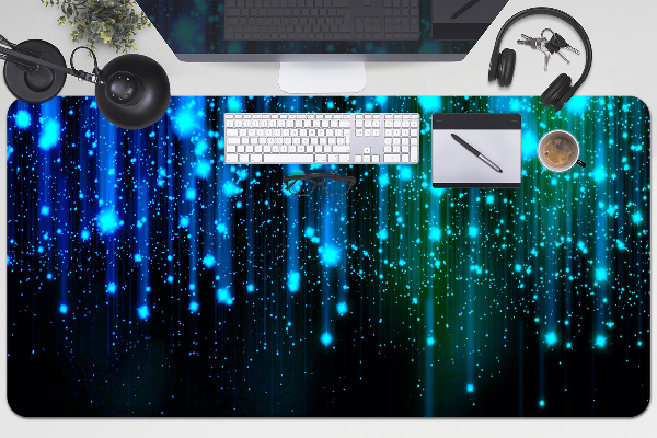 Desk mat blue particles