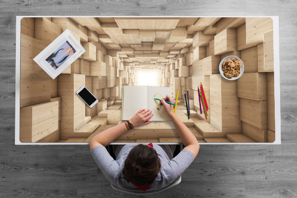 Full desk pad abstract wood