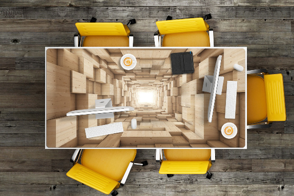 Full desk pad abstract wood