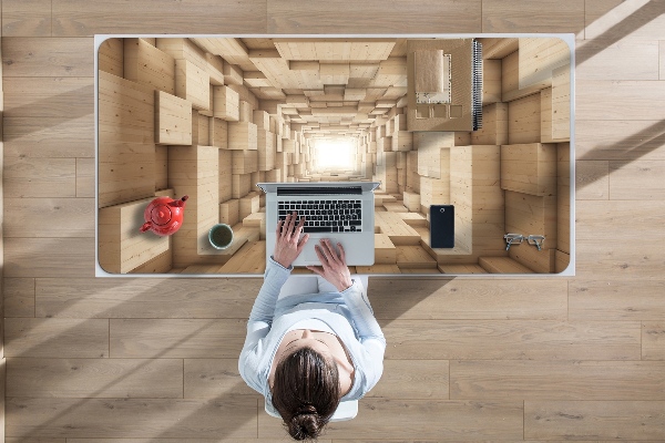 Full desk pad abstract wood