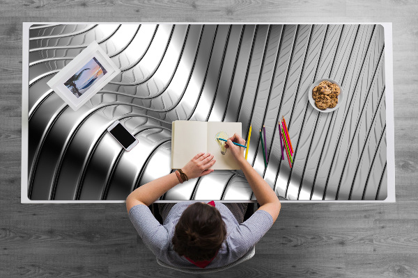 Large desk mat for children metallic