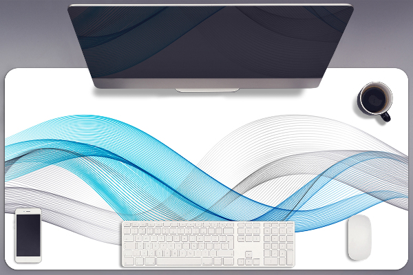 Full desk protector Blue-gray stripes