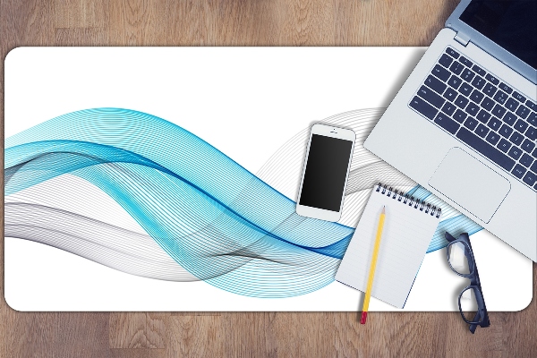 Full desk protector Blue-gray stripes