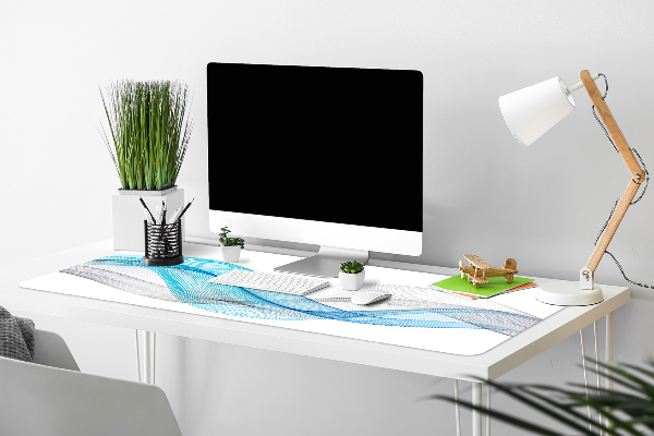 Full desk protector Blue-gray stripes