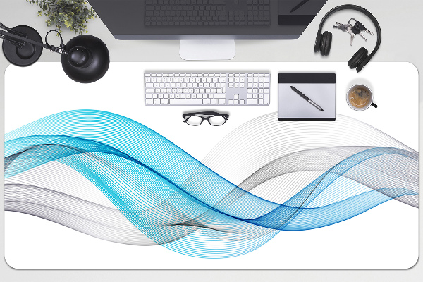 Full desk protector Blue-gray stripes
