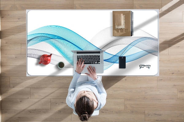 Full desk protector Blue-gray stripes